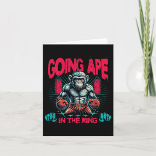 Boxer Going Ape In The Ring Boxing Monkey  Card