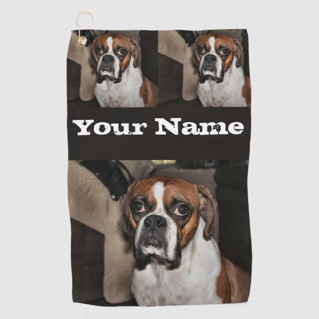 Boxer Golf Towel (Front)
