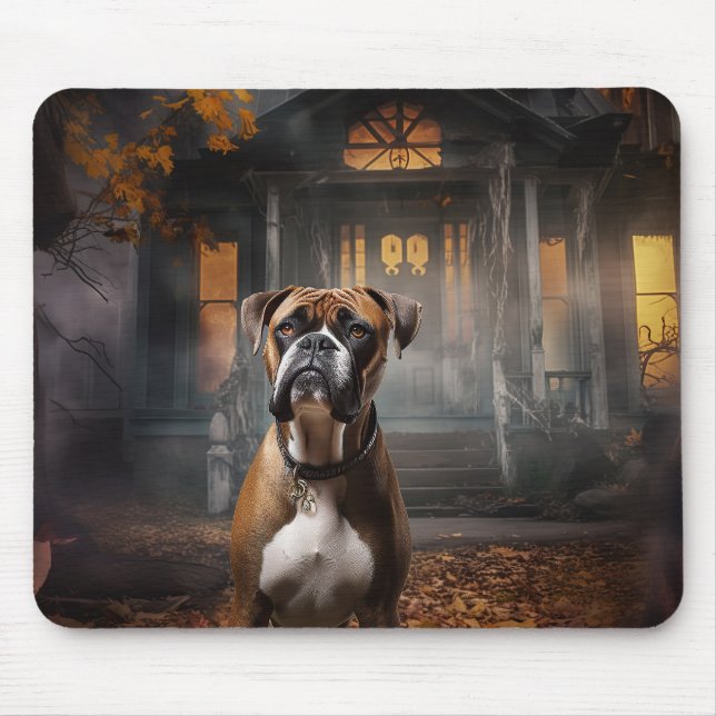 Boxer Halloween Scary Mouse Pad (Front)