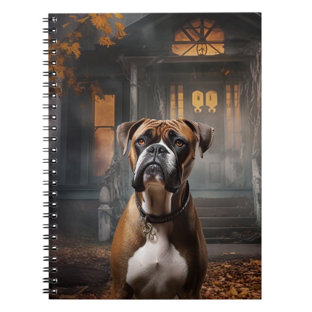 Boxer Halloween Scary Notebook (Front)