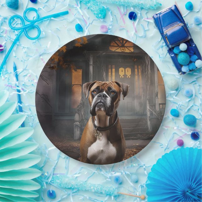 Boxer Halloween Scary Paper Plate (Party)