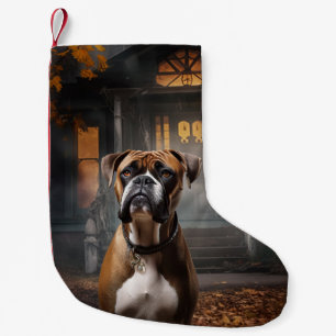 Boxer Halloween Scary Small Christmas Stocking