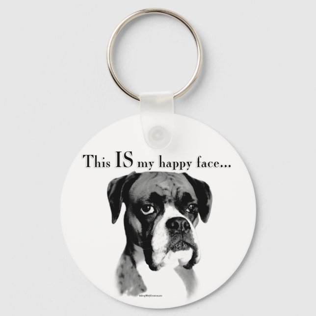 Boxer Happy Face Key Ring (Front)