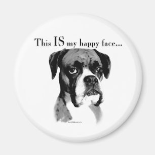 Boxer Happy Face Magnet