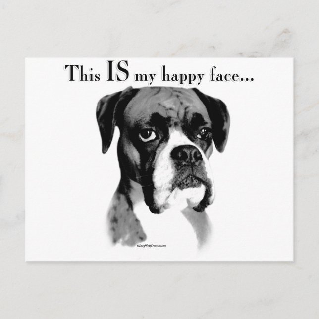 Boxer Happy Face Postcard (Front)