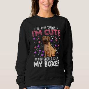 Boxer Heart Valentine's Day Animal For Womens Kids Sweatshirt
