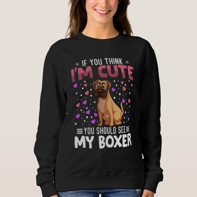 Boxer Heart Valentine's Day Animal For Womens Kids Sweatshirt (Front)