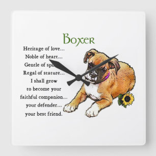 Boxer Heritage of Love Square Wall Clock