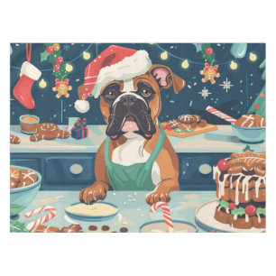 Boxer Holiday Baking: Festive Christmas Tablecloth