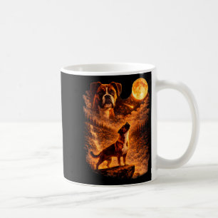 Boxer howling to the moon funny vintage boxer dog coffee mug