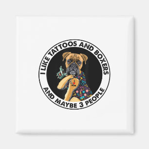 Boxer I Love Mum Tattoo Apparel, Dogs And Tattoos Magnet