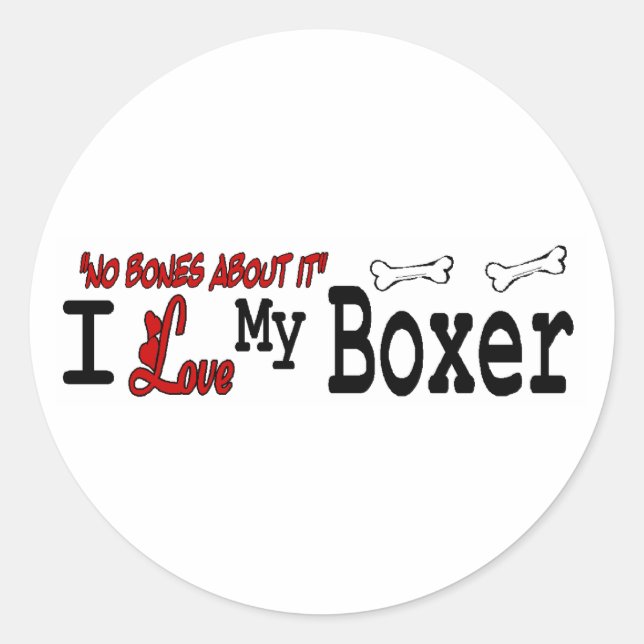 Boxer (I Love) Sticker (Front)