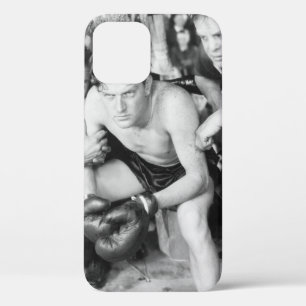 Boxer in corner with trainersboxing, vintage, retr iPhone 12 case
