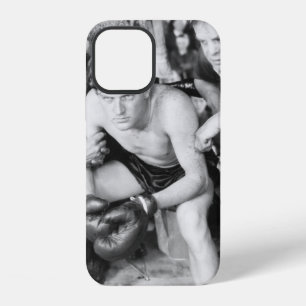 Boxer in corner with trainersboxing, vintage, retr iPhone 12 case