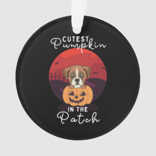 Boxer In Pumpkin Dogs Cutest Pumpkin In The Patch Ornament