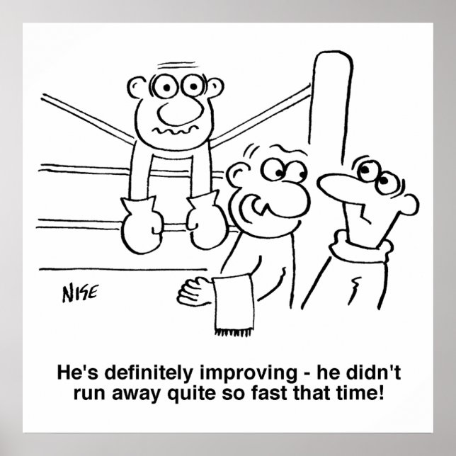 Boxer in the Boxing Ring. Funny Poster (Front)