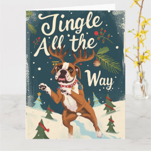 Boxer Jingle All The Way Christmas Card