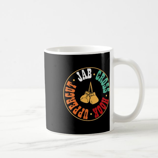 Boxer Kickboxing Workout Gift Jab Cross Hook Upper Coffee Mug (Right)