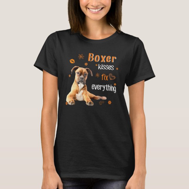Boxer Kisses Fix Everything T-Shirt (Front)