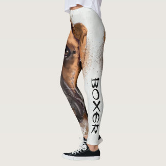 Boxer Leggings, Cool Art Boxer Dog Leggings