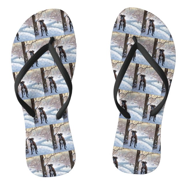 Boxer Let It Snow Christmas Thongs (Footbed)