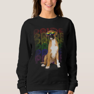 Boxer Lgbt-Q Flag Gay Pride Lesbian Dog Lgbt Month Sweatshirt