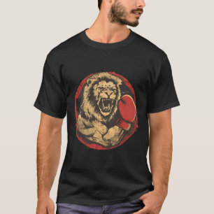 Boxer Lion Portrait Motif Wildlife Kickboxing Love T-Shirt