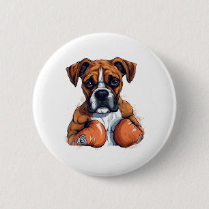 Boxer Love Apparel - Cute Boxer Dog Design 6 Cm Round Badge
