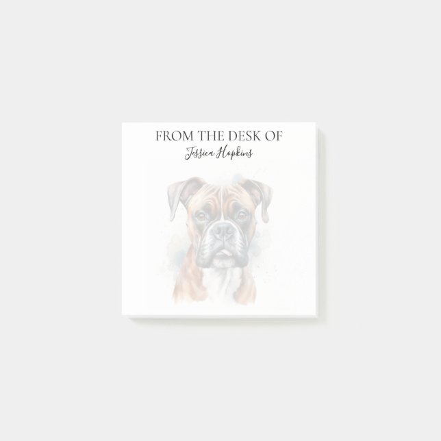 Boxer Lover Monogrammed Dog Post-it Notes (Front)