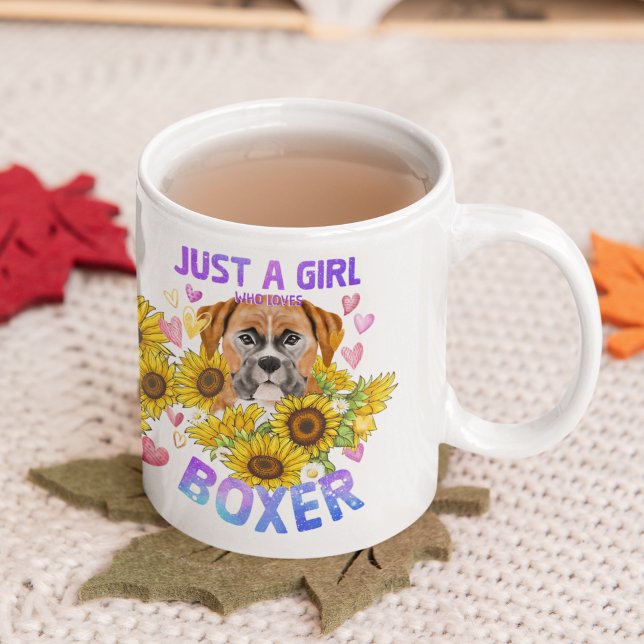 Boxer Lover Sunflower Dog Trainer Floral Coffee Mug (Creator Uploaded)