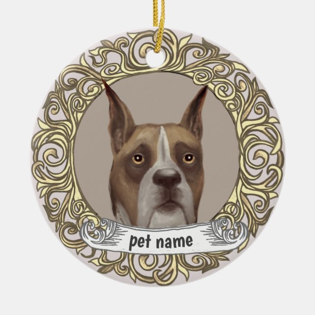 Boxer Loving Memory ornament (Front)