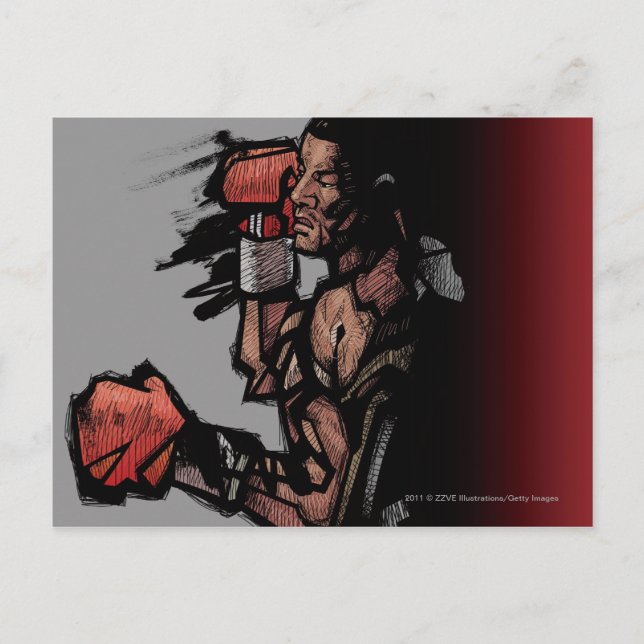 Boxer lying down postcard (Front)