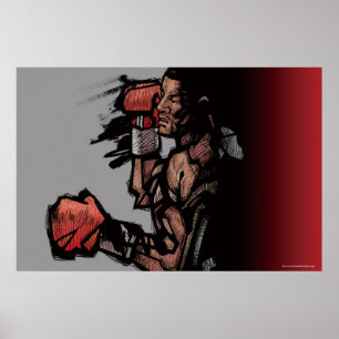 Boxer lying down poster