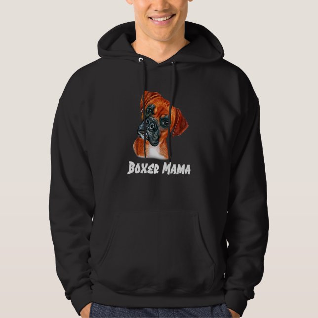 Boxer Mama Dog Design Hoodie (Front)