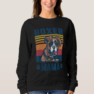 Boxer Mama Mother Retro  Dog Mum 3 Sweatshirt