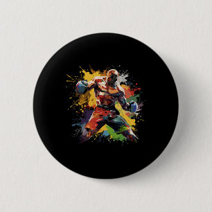 Boxer Man Boxing Paint Splash Boxing Gloves 6 Cm Round Badge