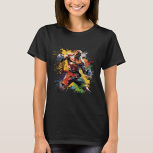 Boxer Man Boxing Paint Splash Boxing Gloves T-Shirt