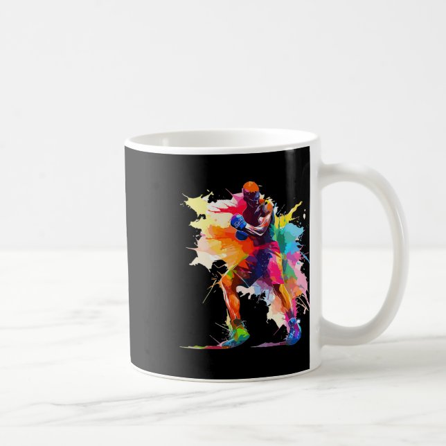 Boxer Man Boxing Paint Splash Kickboxer Kickboxing Coffee Mug (Right)