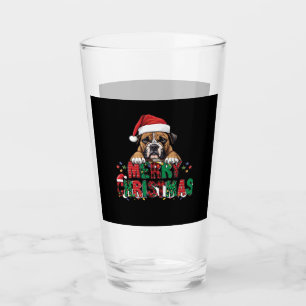 Boxer - Merry Christmas Dog Oversized T-Shirt Glass