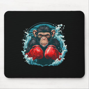 Boxer Monkey With Boxing Gloves Kickboxing Funny B Mouse Pad