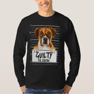 Boxer Mugshot Guilty Dog T-Shirt