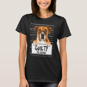 Boxer Mugshot Guilty Dog T-Shirt