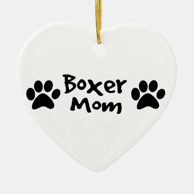boxer mum ceramic tree decoration (Front)
