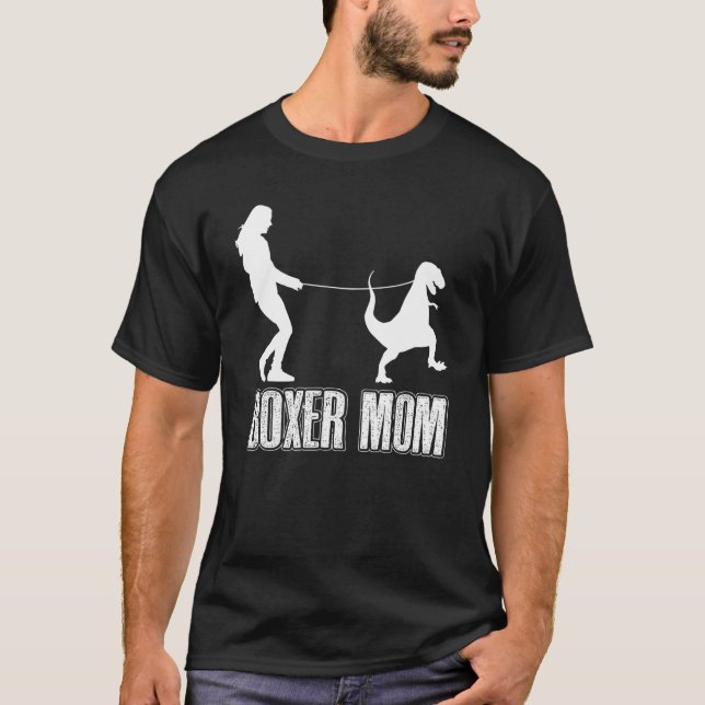 Boxer Mum Dog Dinosaur Women Mother's Day T-Shirt (Front)