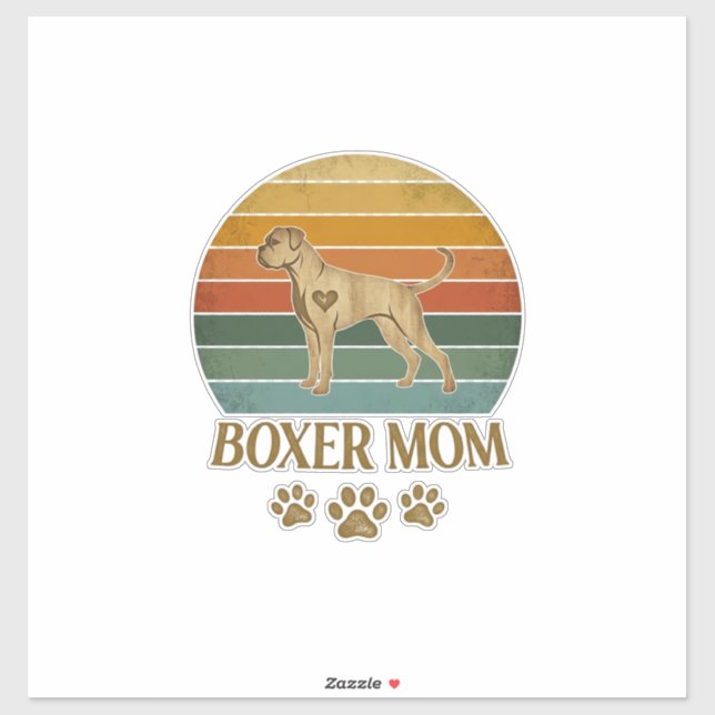 Boxer Mum Dog Retro Sunset Paw Prints_1 (Sheet)