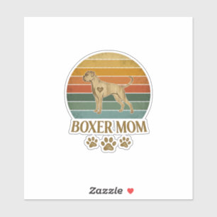 Boxer Mum Dog Retro Sunset Paw Prints_1