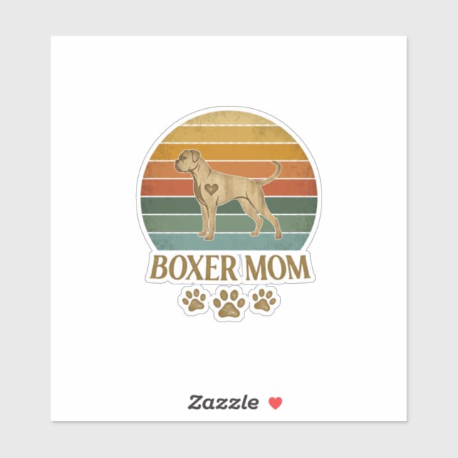 Boxer Mum Dog Retro Sunset Paw Prints_1 (Sheet)