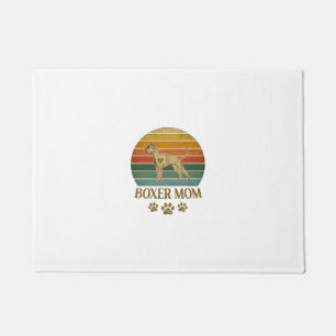 Boxer Mum Dog Retro Sunset Paw Prints_1 Doormat