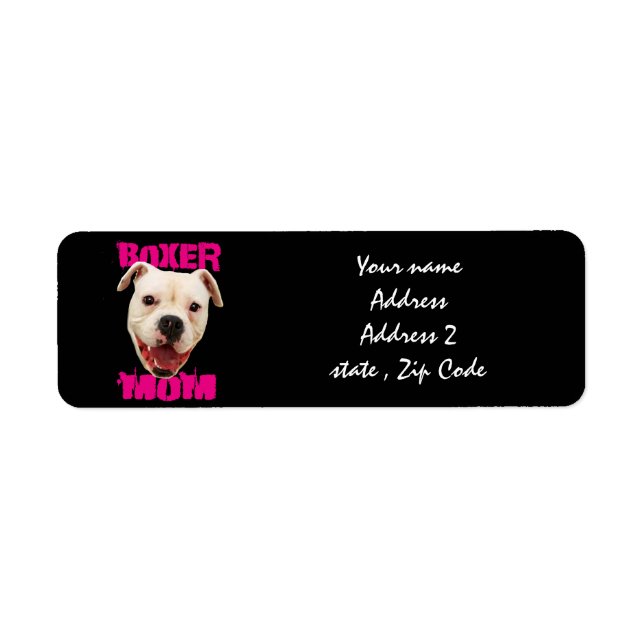 Boxer Mum dog Return Address Label (Front)
