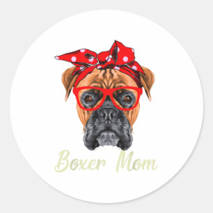 Boxer Mum Dogs Mothers Day Dog Lovers Gifts For Wo Classic Round Sticker